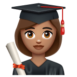 Whatsapp design of the woman student: medium skin tone emoji verson:2.23.2.72