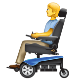Whatsapp design of the person in motorized wheelchair emoji verson:2.23.2.72