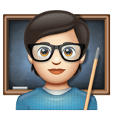 Whatsapp design of the teacher: light skin tone emoji verson:2.23.2.72