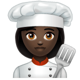 Whatsapp design of the woman cook: dark skin tone emoji verson:2.23.2.72