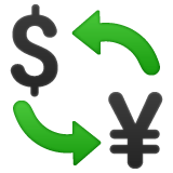 Whatsapp design of the currency exchange emoji verson:2.23.2.72