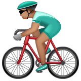 Whatsapp design of the person biking: medium skin tone emoji verson:2.23.2.72