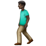 Whatsapp design of the man walking: dark skin tone emoji verson:2.23.2.72