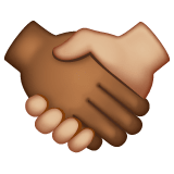 Whatsapp design of the handshake: medium-dark skin tone medium-light skin tone emoji verson:2.23.2.72