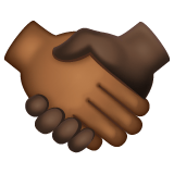 Whatsapp design of the handshake: medium-dark skin tone dark skin tone emoji verson:2.23.2.72
