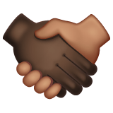 Whatsapp design of the handshake: dark skin tone medium skin tone emoji verson:2.23.2.72