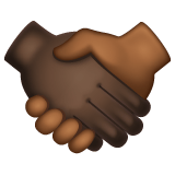 Whatsapp design of the handshake: dark skin tone medium-dark skin tone emoji verson:2.23.2.72