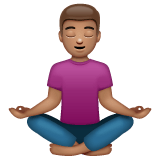 Whatsapp design of the man in lotus position: medium skin tone emoji verson:2.23.2.72