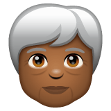 Whatsapp design of the older person: medium-dark skin tone emoji verson:2.23.2.72