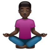 Whatsapp design of the man in lotus position: dark skin tone emoji verson:2.23.2.72