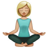 Whatsapp design of the woman in lotus position: medium-light skin tone emoji verson:2.23.2.72
