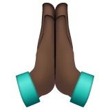Whatsapp design of the folded hands: dark skin tone emoji verson:2.23.2.72