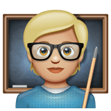 Whatsapp design of the teacher: medium-light skin tone emoji verson:2.23.2.72
