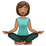 Whatsapp design of the woman in lotus position: medium skin tone emoji verson:2.23.2.72