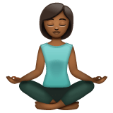 Whatsapp design of the woman in lotus position: medium-dark skin tone emoji verson:2.23.2.72