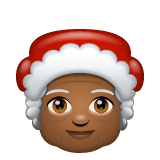 Whatsapp design of the Mrs. Claus: medium-dark skin tone emoji verson:2.23.2.72