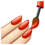 Whatsapp design of the nail polish: light skin tone emoji verson:2.23.2.72