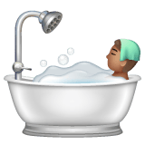 Whatsapp design of the person taking bath: medium skin tone emoji verson:2.23.2.72