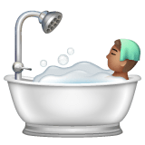 Whatsapp design of the person taking bath: medium skin tone emoji verson:2.23.2.72