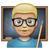 Whatsapp design of the man teacher: medium-light skin tone emoji verson:2.23.2.72
