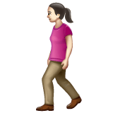 Whatsapp design of the woman walking: light skin tone emoji verson:2.23.2.72