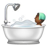 Whatsapp design of the person taking bath: medium-dark skin tone emoji verson:2.23.2.72