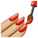 Whatsapp design of the nail polish: medium-light skin tone emoji verson:2.23.2.72