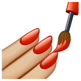 Whatsapp design of the nail polish: medium-light skin tone emoji verson:2.23.2.72