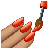 Whatsapp design of the nail polish: medium skin tone emoji verson:2.23.2.72