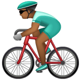 Whatsapp design of the man biking: medium-dark skin tone emoji verson:2.23.2.72