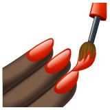 Whatsapp design of the nail polish: dark skin tone emoji verson:2.23.2.72
