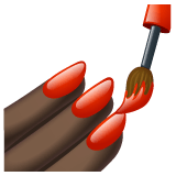 Whatsapp design of the nail polish: dark skin tone emoji verson:2.23.2.72