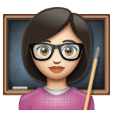 Whatsapp design of the woman teacher: light skin tone emoji verson:2.23.2.72