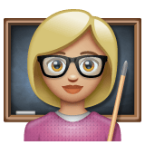 Whatsapp design of the woman teacher: medium-light skin tone emoji verson:2.23.2.72