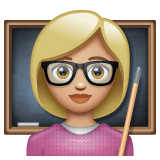 Whatsapp design of the woman teacher: medium-light skin tone emoji verson:2.23.2.72