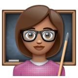 Whatsapp design of the woman teacher: medium skin tone emoji verson:2.23.2.72
