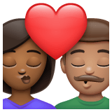 Whatsapp design of the kiss: woman man medium-dark skin tone medium skin tone emoji verson:2.23.2.72