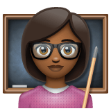 Whatsapp design of the woman teacher: medium-dark skin tone emoji verson:2.23.2.72