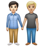 Whatsapp design of the people holding hands: light skin tone medium-light skin tone emoji verson:2.23.2.72