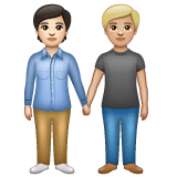 Whatsapp design of the people holding hands: light skin tone medium-light skin tone emoji verson:2.23.2.72