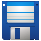 Whatsapp design of the floppy disk emoji verson:2.23.2.72