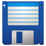 Whatsapp design of the floppy disk emoji verson:2.23.2.72