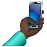Whatsapp design of the selfie: dark skin tone emoji verson:2.23.2.72