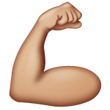 Whatsapp design of the flexed biceps: medium-light skin tone emoji verson:2.23.2.72