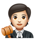 Whatsapp design of the judge: light skin tone emoji verson:2.23.2.72