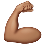 Whatsapp design of the flexed biceps: medium skin tone emoji verson:2.23.2.72