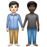 Whatsapp design of the people holding hands: light skin tone dark skin tone emoji verson:2.23.2.72