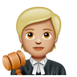 Whatsapp design of the judge: medium-light skin tone emoji verson:2.23.2.72