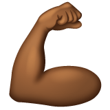 Whatsapp design of the flexed biceps: medium-dark skin tone emoji verson:2.23.2.72