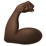 Whatsapp design of the flexed biceps: dark skin tone emoji verson:2.23.2.72